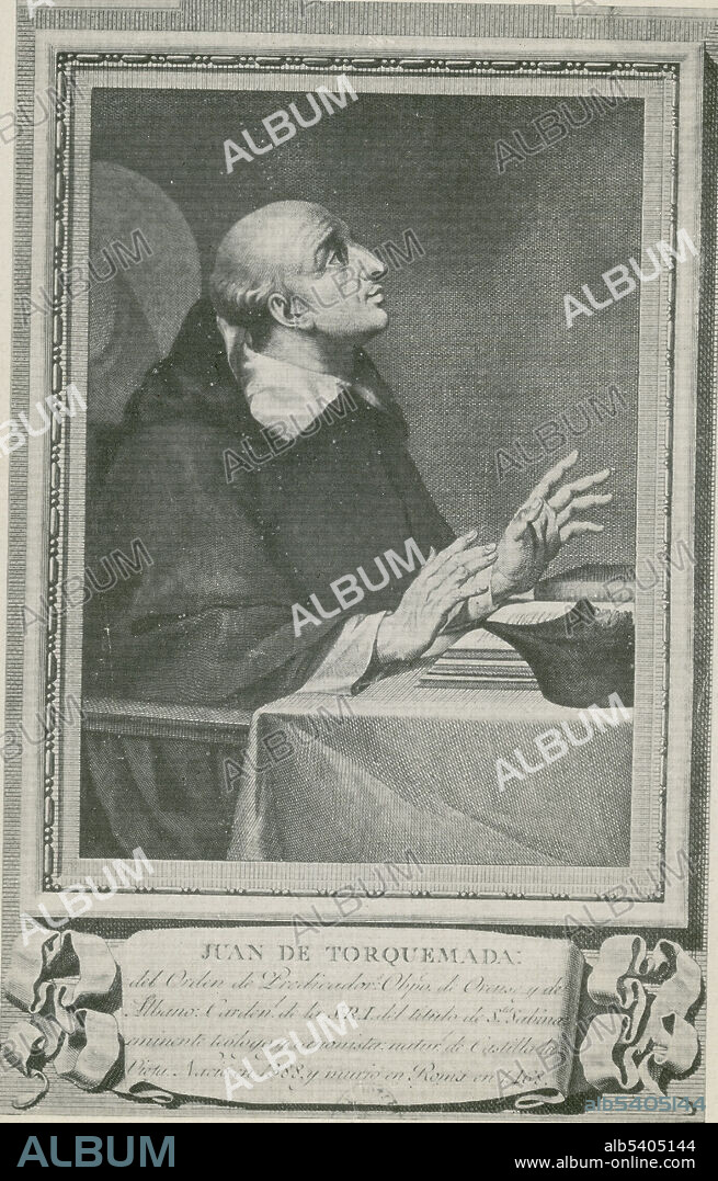 Juan de Torquemada (1388 - September 26, 1468) was a Spanish cardinal and theologian. At an early age he joined the Dominican Order, and soon distinguished himself for learning and devotion. At the Council of Basel he was one of the ablest supporters of the viewpoint of pope Eugene IV and the Roman curia. He was rewarded with the office of Master of the Sacred Palace (1435, and later with a cardinal's hat (1439). He participated in the Council of Florence, speaking on theological issues involving the eastern churches and defending papal primacy. Torquemada supported papal Crusade policy in opposition to the Ottoman Turks. He also defended the conversos of Toledo against accusations that they were not true Christians. He was an uncle of the Inquisitor, Tomás de Torquemada. The cardinal wrote extensively on behalf of papal primacy. Most notably, his Summa de ecclesia defended the Church against the Hussites and the Roman pontiff against conciliarism. He died in 1468 at the age of 79 or 80.