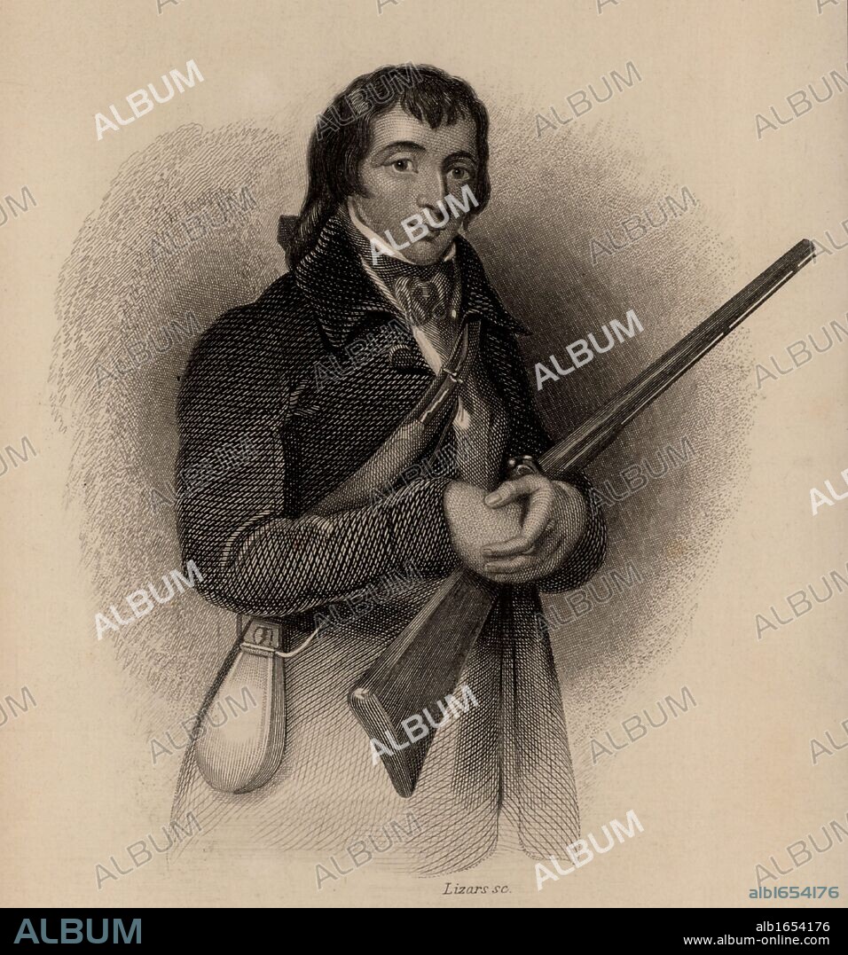 Alexander Wilson (1766-1813) teacher and ornithologist.  Born in Paisley, Scotland, he emigrated to America in 1794 and became an American citizen in 1804.  Considered by many to be the father of American ornithology.  At the time of his death seven of the planned nine volumes of his "American Ornithology" (1808-1814) had been published.  The final two volumes were completed by his friend George Ord.   From "The Naturalist's Library" edited by William Jardine (Edinburgh and London 1839-1854). Engraving.  (Photo by: Universal History Archive/UIG via Getty Images).
