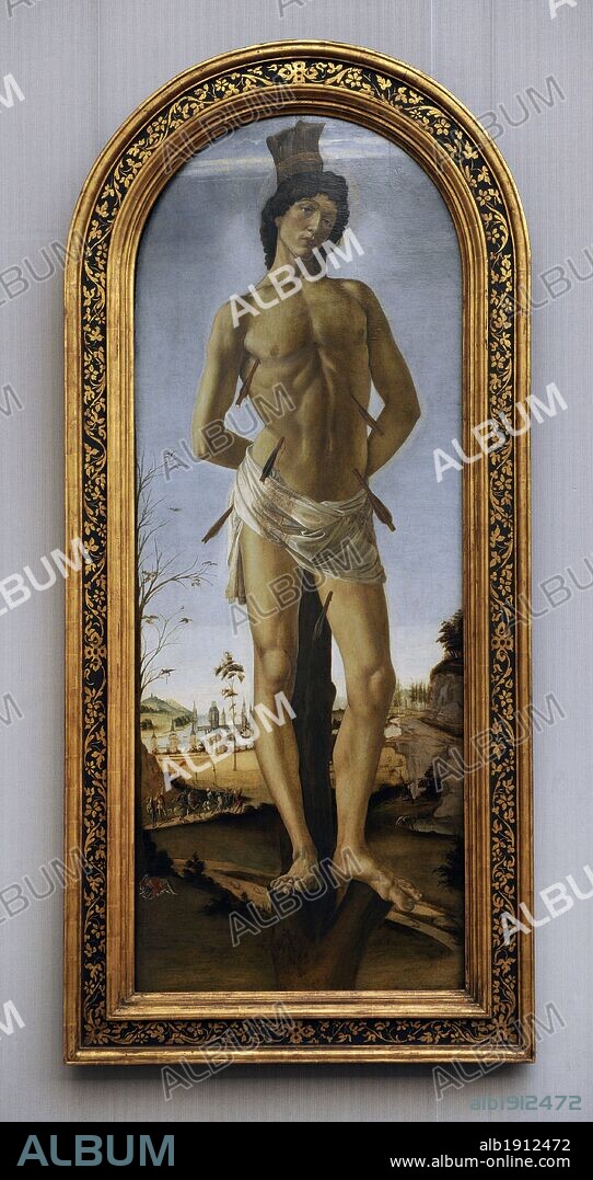 Sandro Botticelli (1445-1510). Italian painter. Saint Sebastian, 1474. Gemaldegalerie. Berlin. Germany.