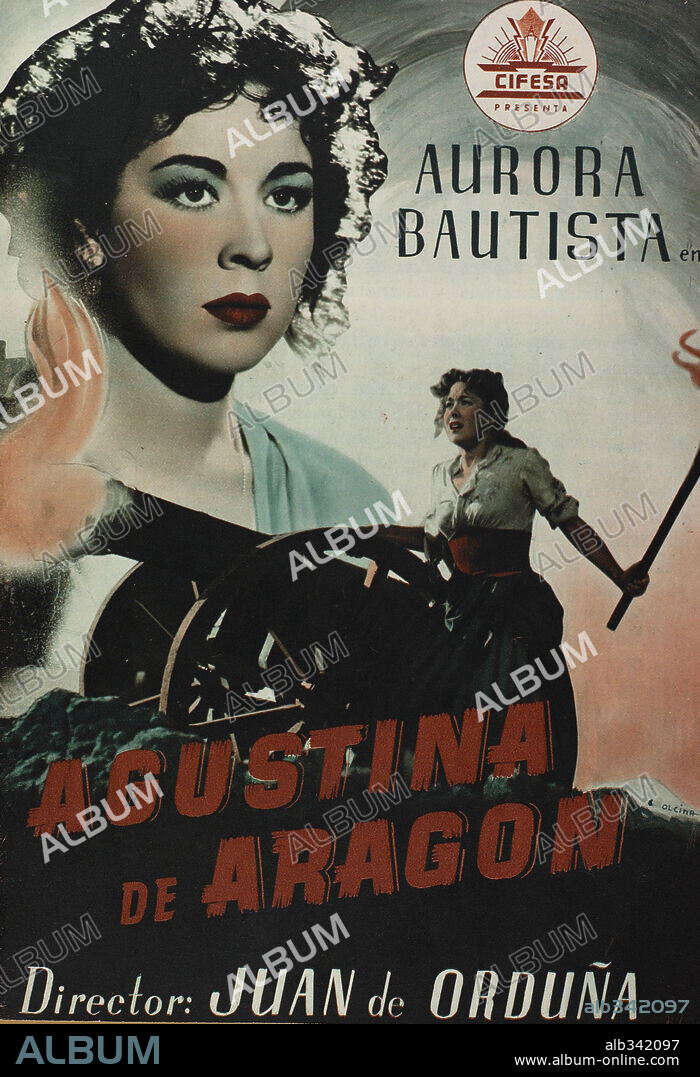 Poster de AGUSTINA DE ARAGON, 1950, dirigida por JUAN DE ORDUÑA. Copyright CIFESA.