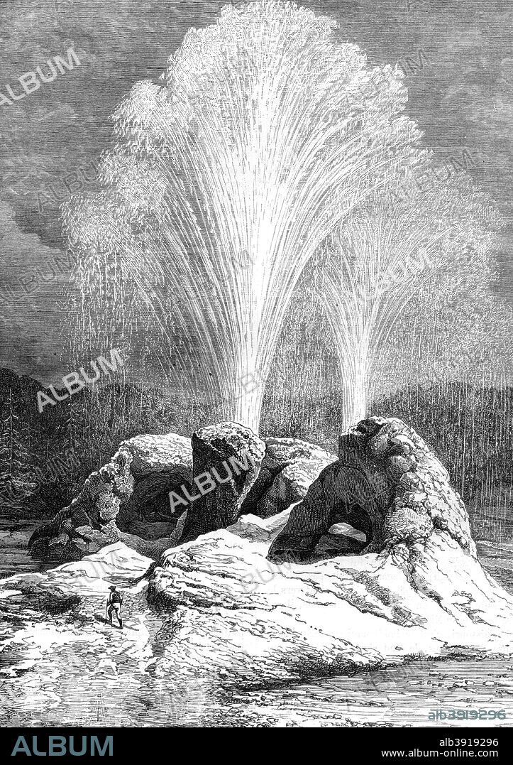 A geyser, USA, 19th century.
