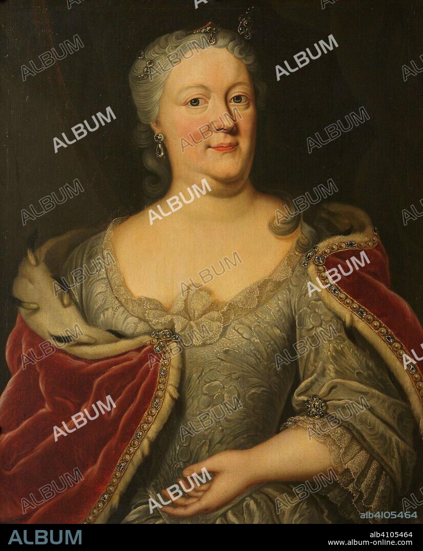 JOHANN PHILIPP BEHR. Portrait of Maria Louisa van Hessen-Kassel, called Maaike-Meu. Widow of the Stadtholder of Friesland John Willem Friso, Prince of Orange-Nassau. Dating: c. 1720 - c. 1756. Measurements: h 84 cm × w 68 cm; d 12 cm.