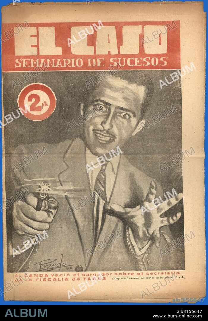 Portada del semanario de sucesos El Caso, número uno, editado en Madrid, 25 de mayo de 1952.