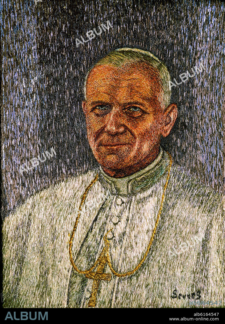 MARIA DOLORES SERRES SENA. John Paul II (Giovanni Paulo II), pope from 1978 to 2005. Madrid, Navarro Rubio Collection.