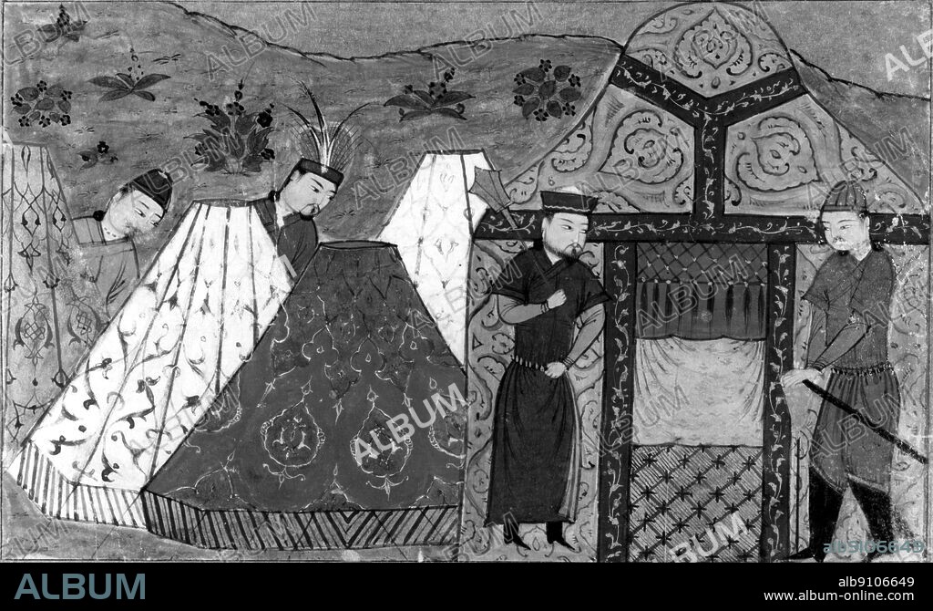 An ordu , or encampment , of Jenghiz Khan : from a 14th Century Persian manuscript by Rashid ad-Din.