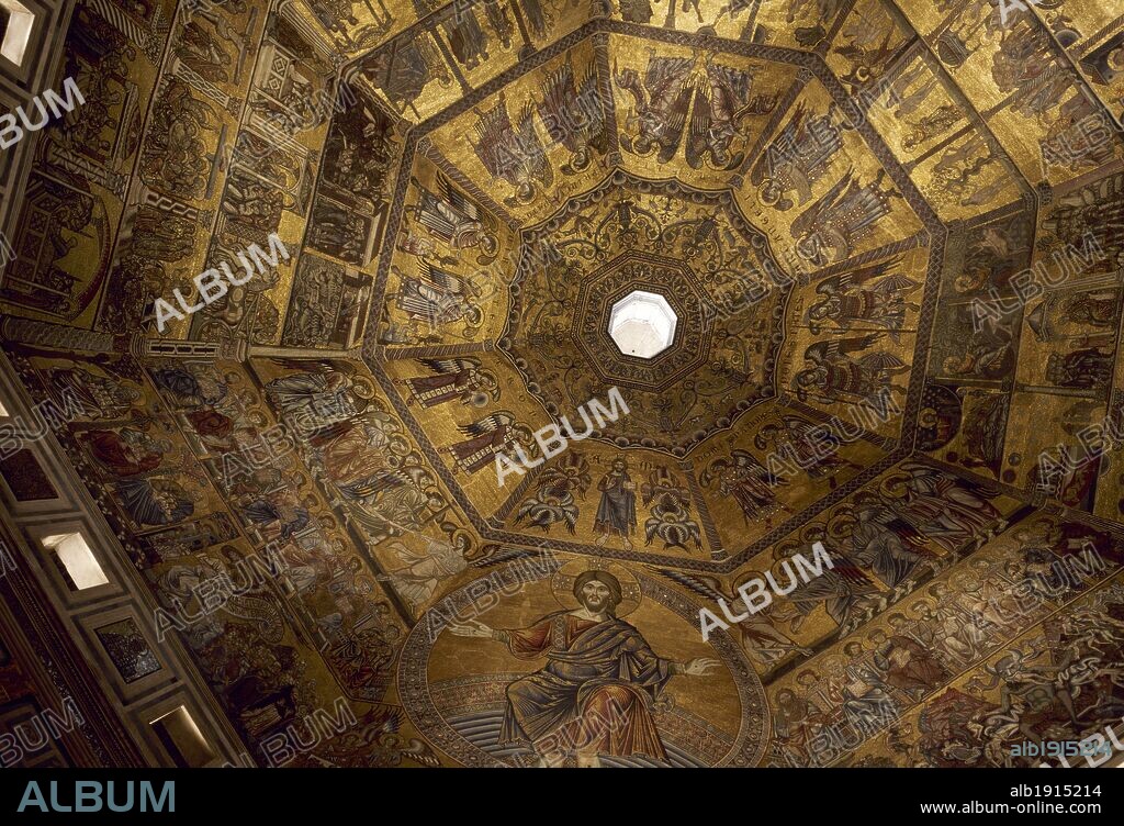 Florence, Italy. Baptistery of St. Giovanni. Ceiling mosaics. 1240-1300. Biblical scenes. Tuscany region.