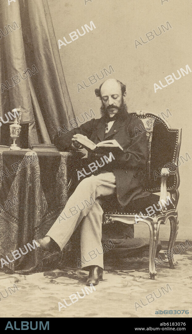 ANDRE ADOLPHE EUGENE DISDERI (1819-1889). P- RETRATO DE VENTURA DE LA VEGA - FOTOGRAFIA BLANCO Y NEGRO - S XIX.