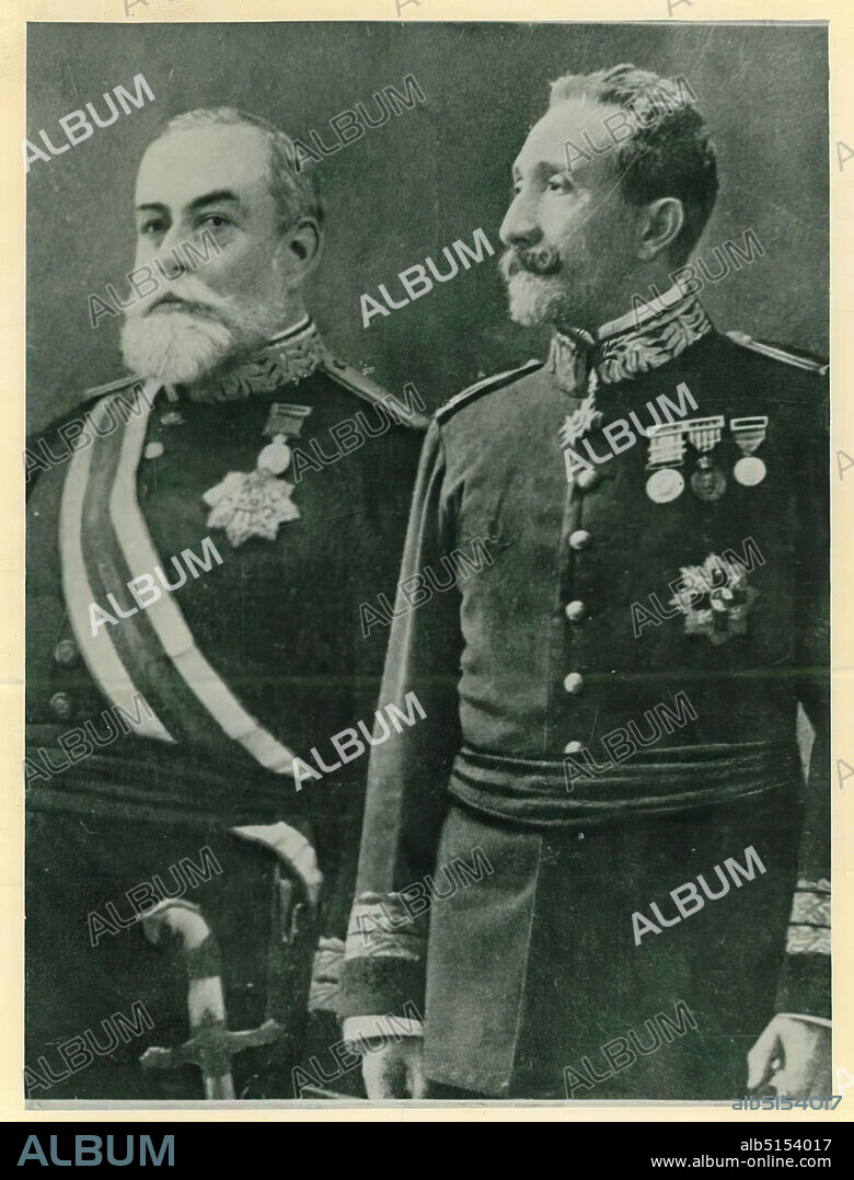 Los generales José Marina Vega y Felipe Alfau, ca 1950. Foto García Cortés Tetuán (1900-1976).