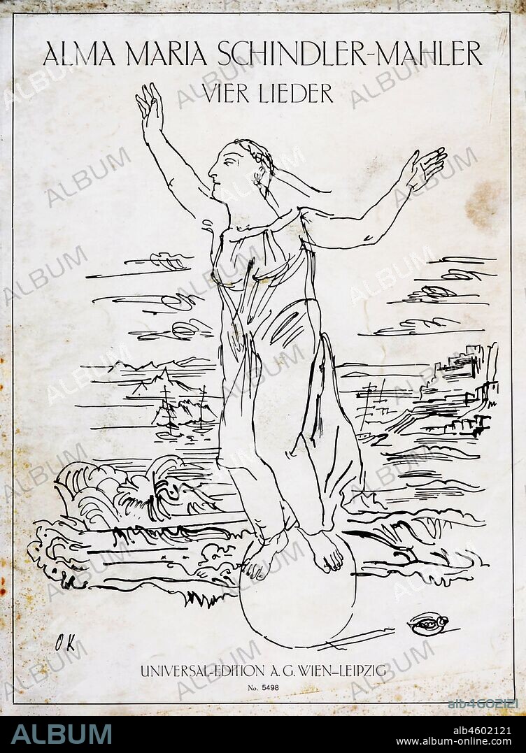 OSKAR KOKOSCHKA. Cover of "Four songs" by Alma Maria Schindler-Mahler.