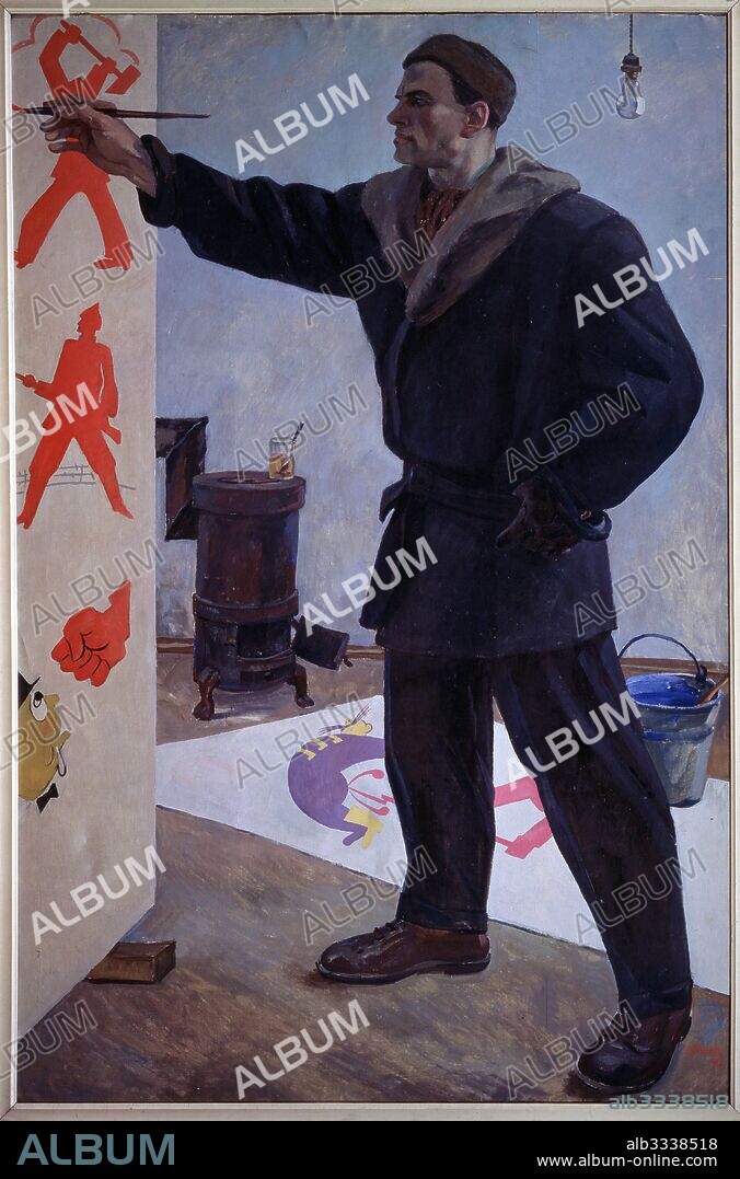 ALEXANDER ALEXANDROVICH DEINEKA. The Poet Vladimir Mayakovsky in the ROSTA Agency.