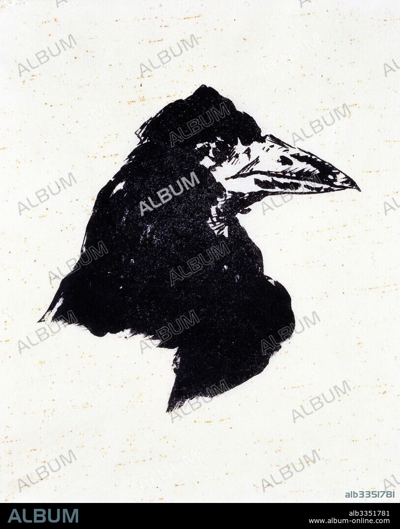EDOUARD MANET. Le Corbeau (The Raven) Illustration for the poem "The Raven" by Edgar Allan Poe.