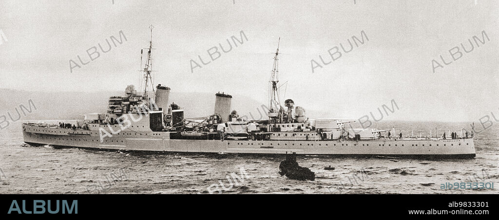 EDITORIAL HMS Ramillies. A Revenge-class super-dreadnought battleship. From British Warships, published 1940.