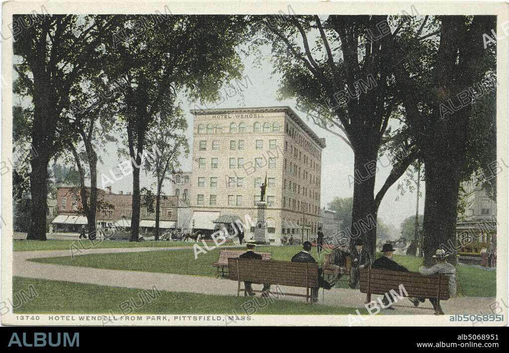 Hotel Wendell from Park, Pittsfield, Mass., still image, Postcards, 1898 - 1931.