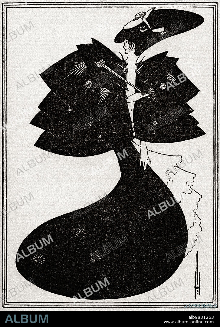 The Peacock Skirt. Illustration by Aubrey Beardsley for the English edition of Oscar Wilde's play Salome, published 1910.