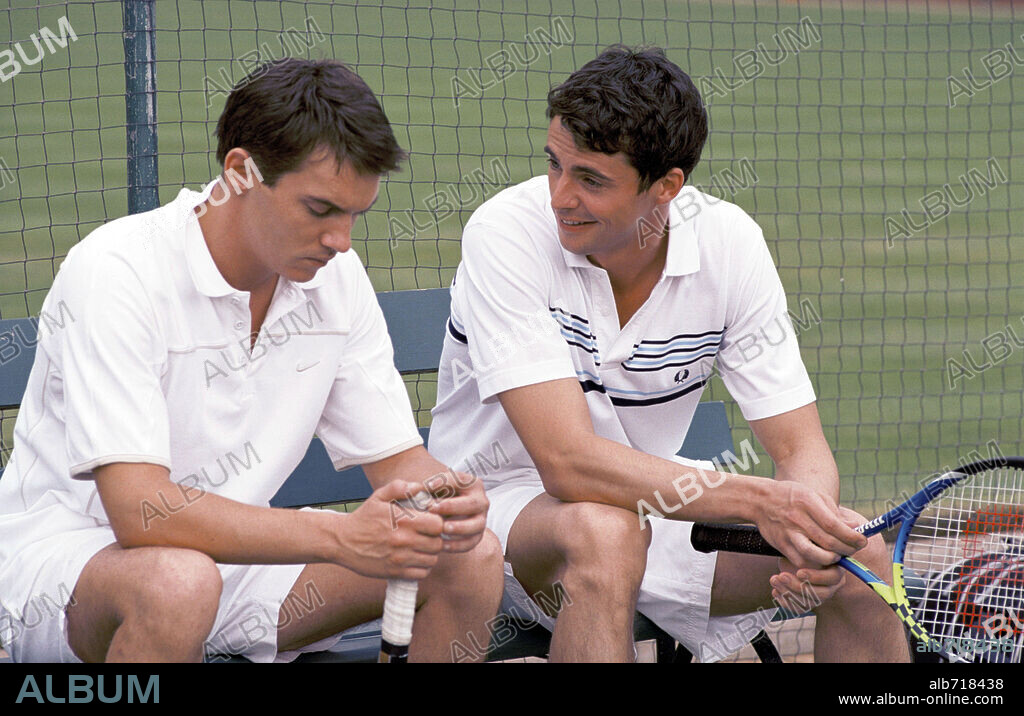 JONATHAN RHYS MEYERS und MATTHEW GOODE in MATCH POINT, 2005, unter der Regie von WOODY ALLEN. Copyright BBC FILMS.