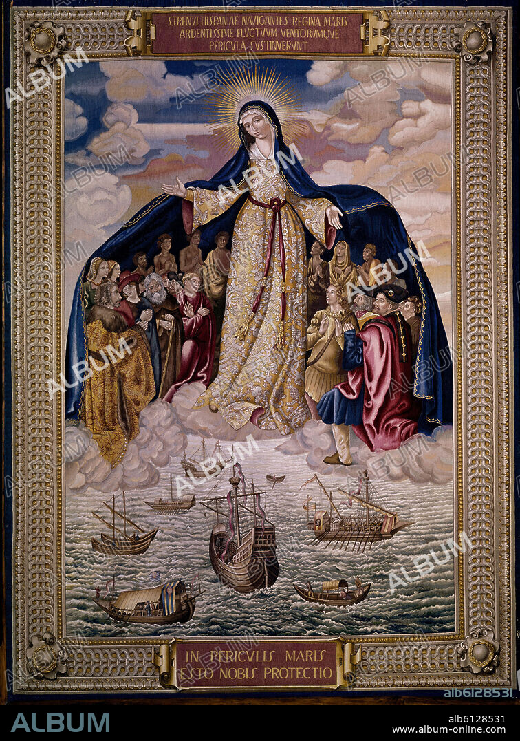 TAPIZ REAL FABRICA DE TAPICES(MADRID)- VIRGEN DE LOS NAVEGANTES(COPIADO DE ALEJO FDEZ) 3,22x2,24.