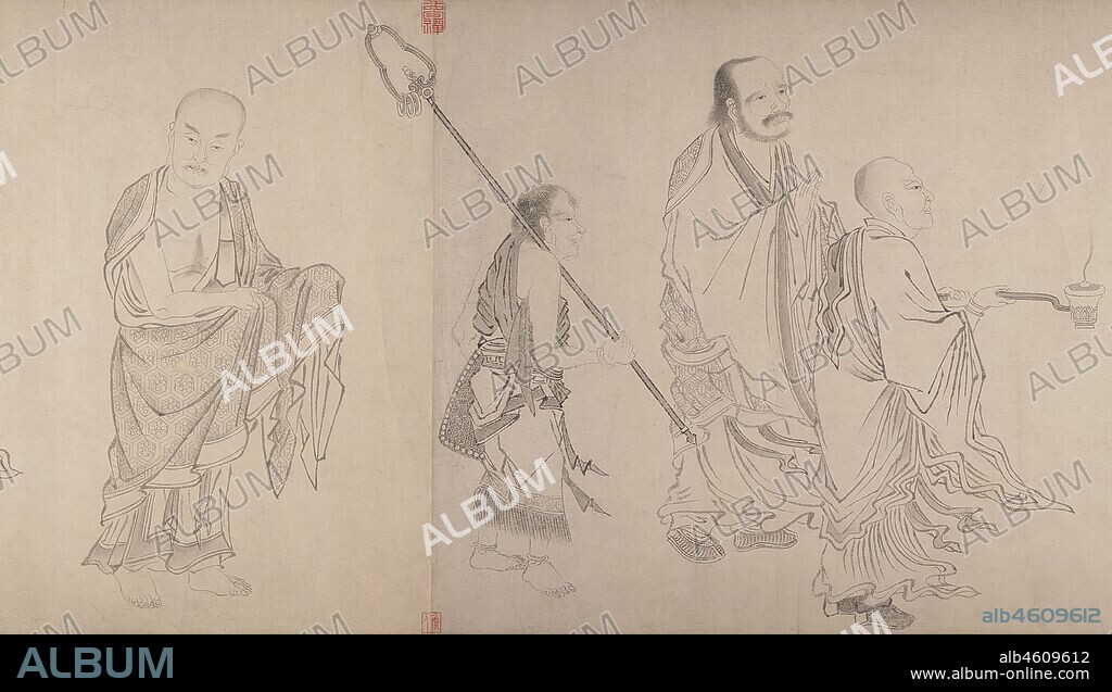 QIU YING. The Sixteen Luohans, 16th century. Ming dynasty (1368-1644).
