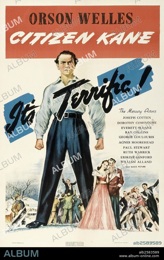Poster de CIUDADANO KANE, 1941 (CITIZEN KANE), dirigida por ORSON WELLES. Copyright RKO.