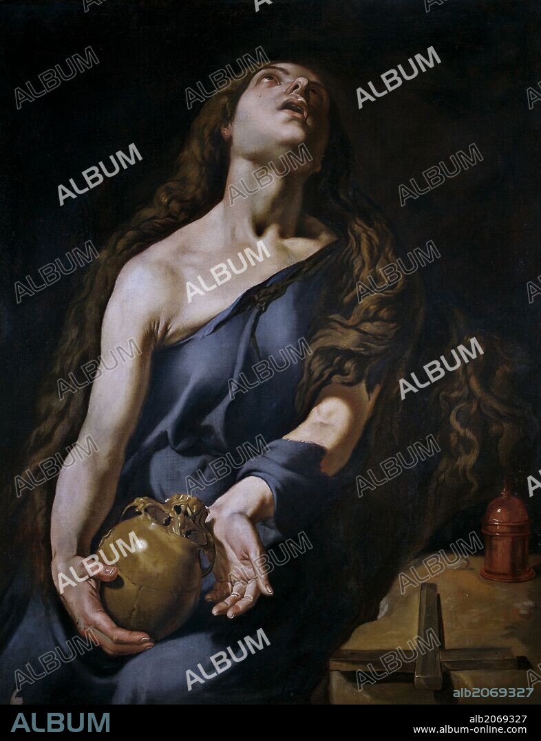 JERÓNIMO JACINTO DE ESPINOSA. Jerónimo Jacinto Espinosa / 'Magdalena penitente', Siglo XVII, Escuela Española, Óleo sobre Lienzo, 112 cm x 88,7 cm, P07621.