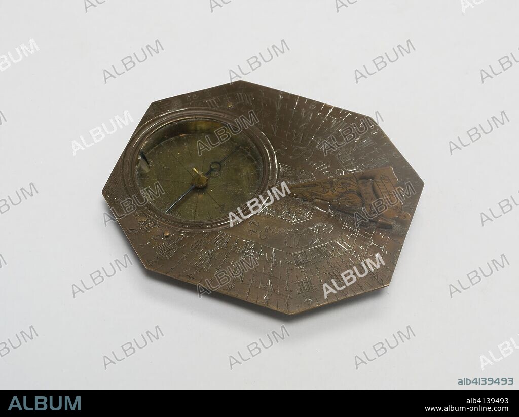 Portable Sundial. France. Date: 1700-1725. Dimensions: 3.8 × 7.6 × 6.7 cm (1 1/2 × 3 × 2 5/8 in.). Brass. Origin: France.