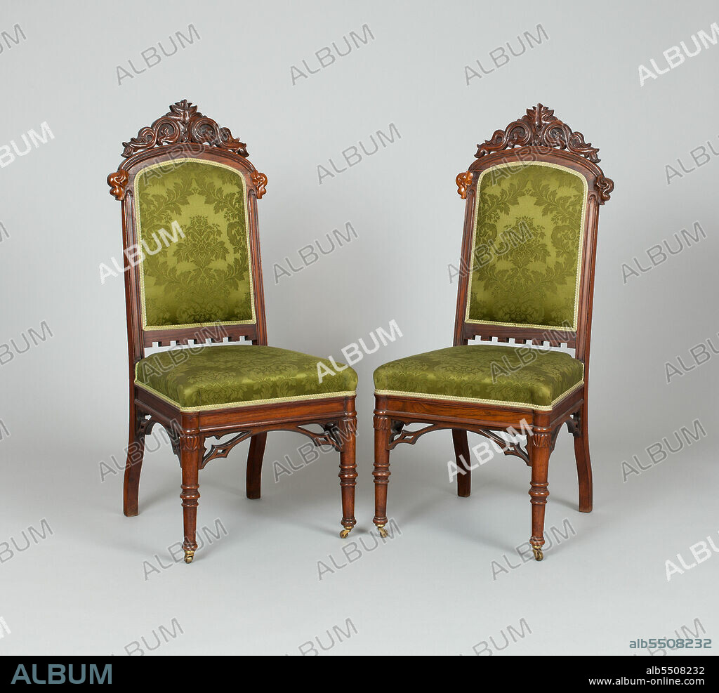 Pair of Side Chairs, c. 1849. Designed by Alexander Jackson Davis, made by William Burns and Peter Trainque.