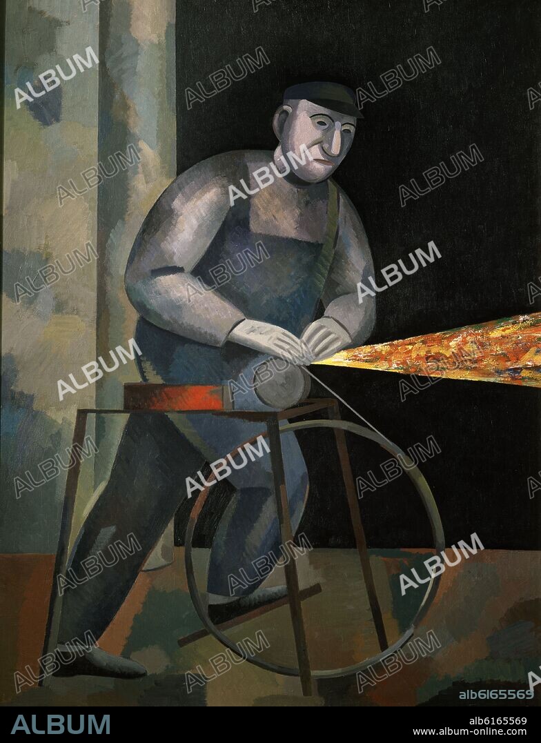 ANDRÉS RÁBAGO GARCÍA. EL AFILADOR - 1985 - 116 x 89 cm.