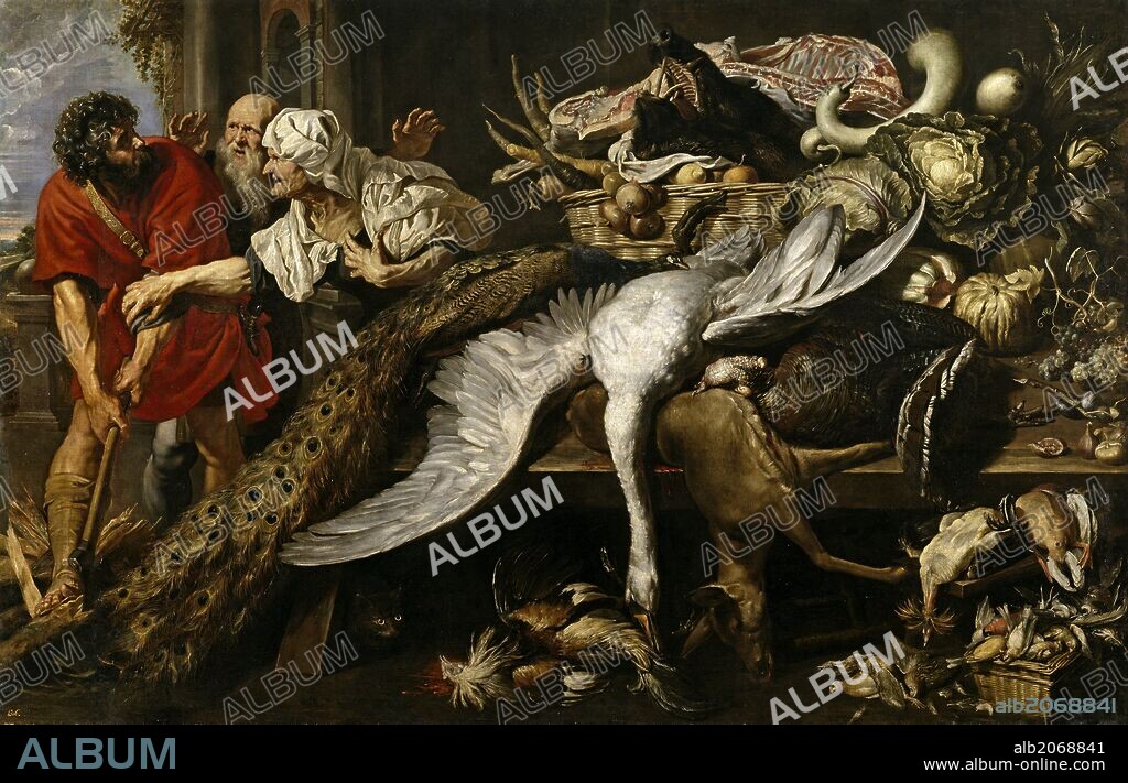 PETER PAUL RUBENS y FRANS SNYDERS. Pedro Pablo Rubens; Frans Snyders / 'Filopómenes descubierto', Hacia 1609, Escuela Flamenca, Óleo sobre Lienzo, 201 cm x 313,5 cm, P01851.