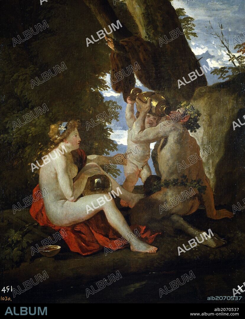 Nicolas Poussin / 'Escena báquica', 1626-1628, Escuela Francesa, Óleo sobre Lienzo, 74 cm x 60 cm, P02318.