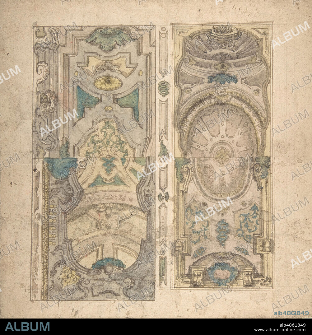 ANON. Four Alternate Designs for a Vault., 1700-1780.