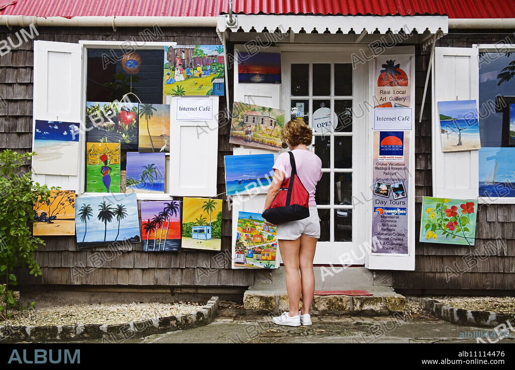 Art gallery, Redcliffe Quay, St. Johns, Antigua Island, Antigua and Barbuda, Leeward Islands, Lesser Antilles, West Indies, Caribbean, Central America.