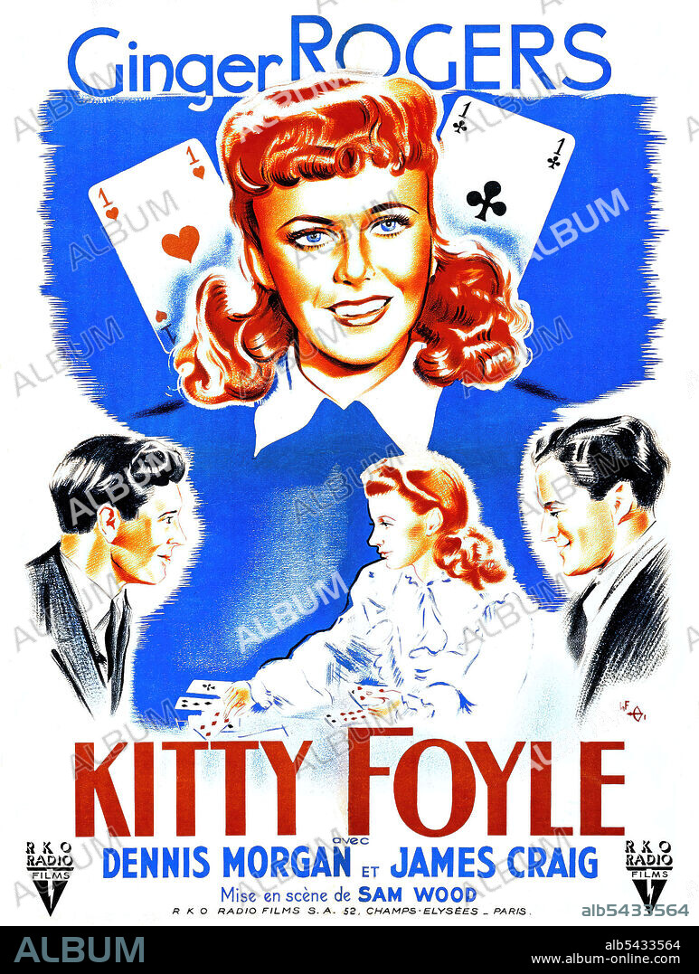 GINGER ROGERS en ESPEJISMO DE AMOR, 1940 (KITTY FOYLE: THE NATURAL HISTORY OF A WOMAN), dirigida por SAM WOOD. Copyright RKO.