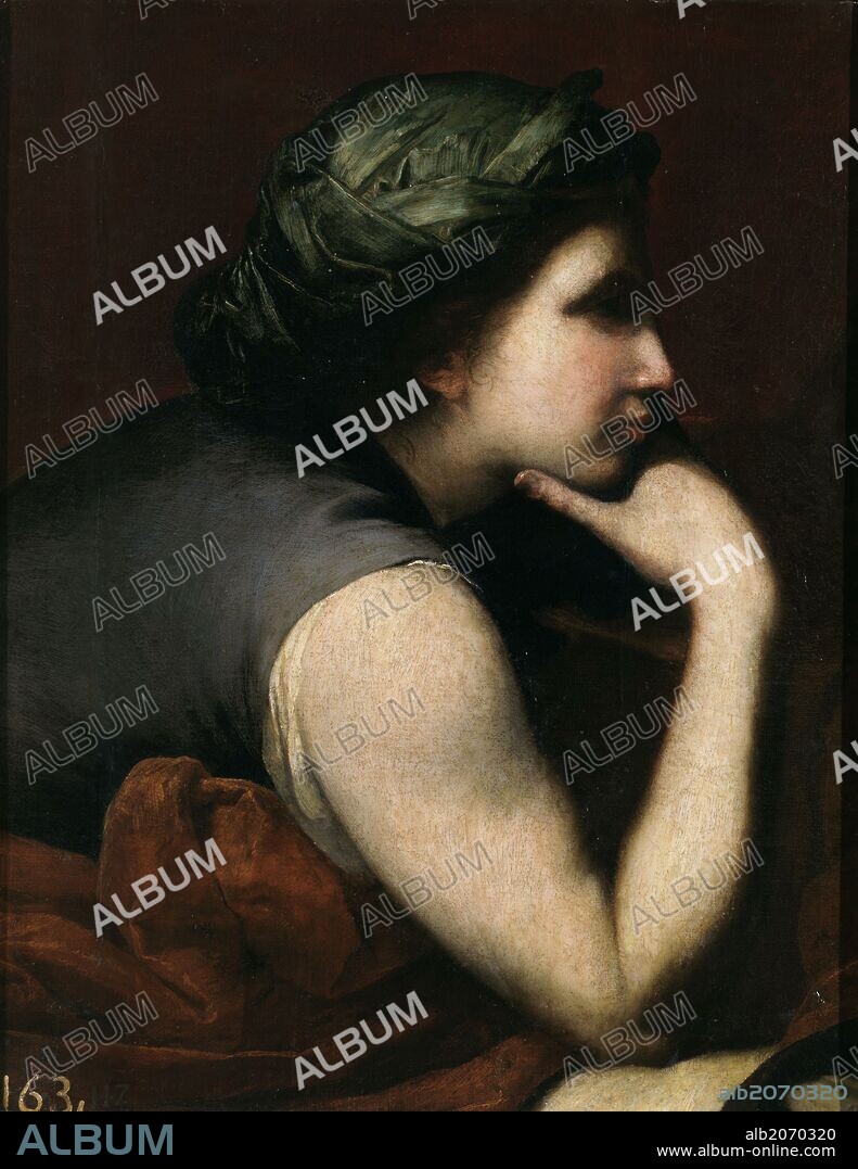 JOSÉ DE RIBERA. José de Ribera / 'Media figura de mujer (fragmento de "El triunfo de Baco")', Hacia 1635, Escuela Española, Óleo sobre Lienzo, 67 cm x 59 cm, P01122.