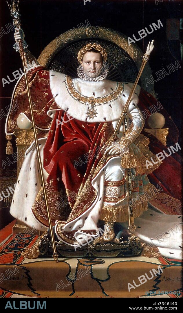 JEAN AUGUSTE DOMINIQUE INGRES. Napoleon on his Imperial throne.