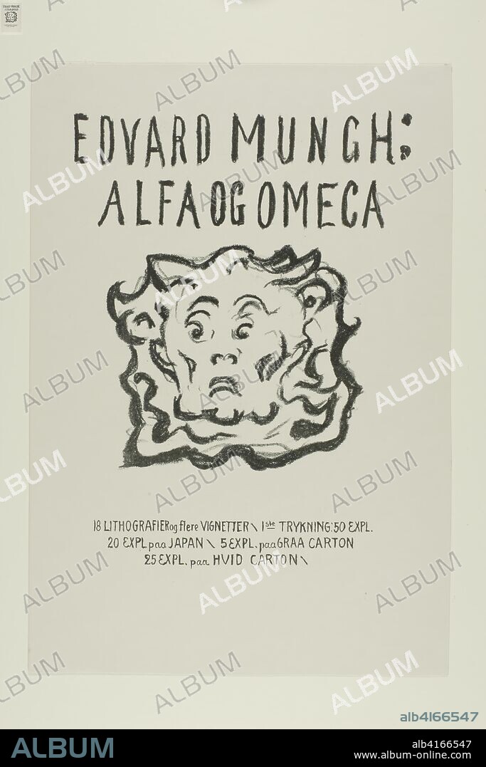 Alpha and Omega:Title Page. Edvard Munch; Norwegian, 1863-1944. Date: 1908-1909. Dimensions: 259 x 193 mm (image); 348 x 240 mm (sheet). Lithograph on paper. Origin: Norway.