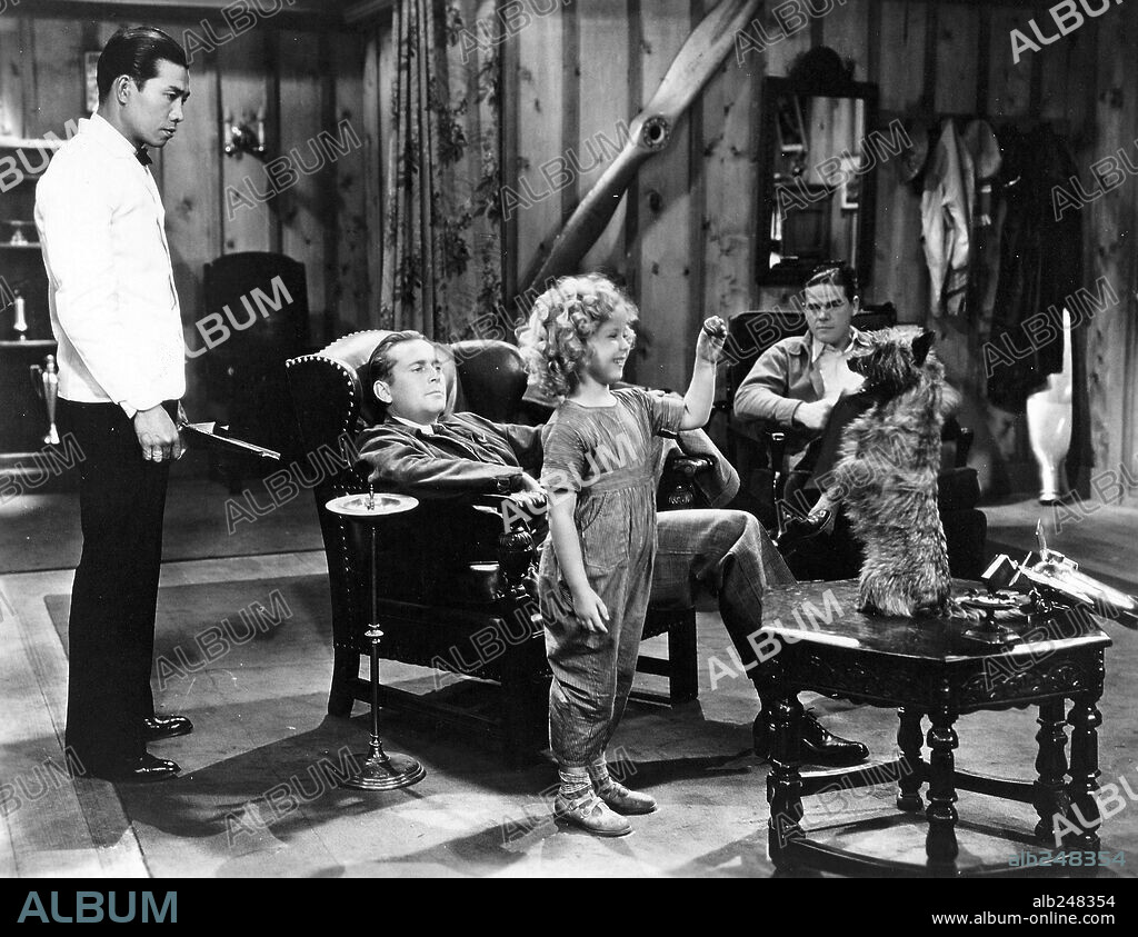 JAMES DUNN and SHIRLEY TEMPLE in BRIGHT EYES, 1934, directed by DAVID BUTLER. Copyright FOX FILMS.