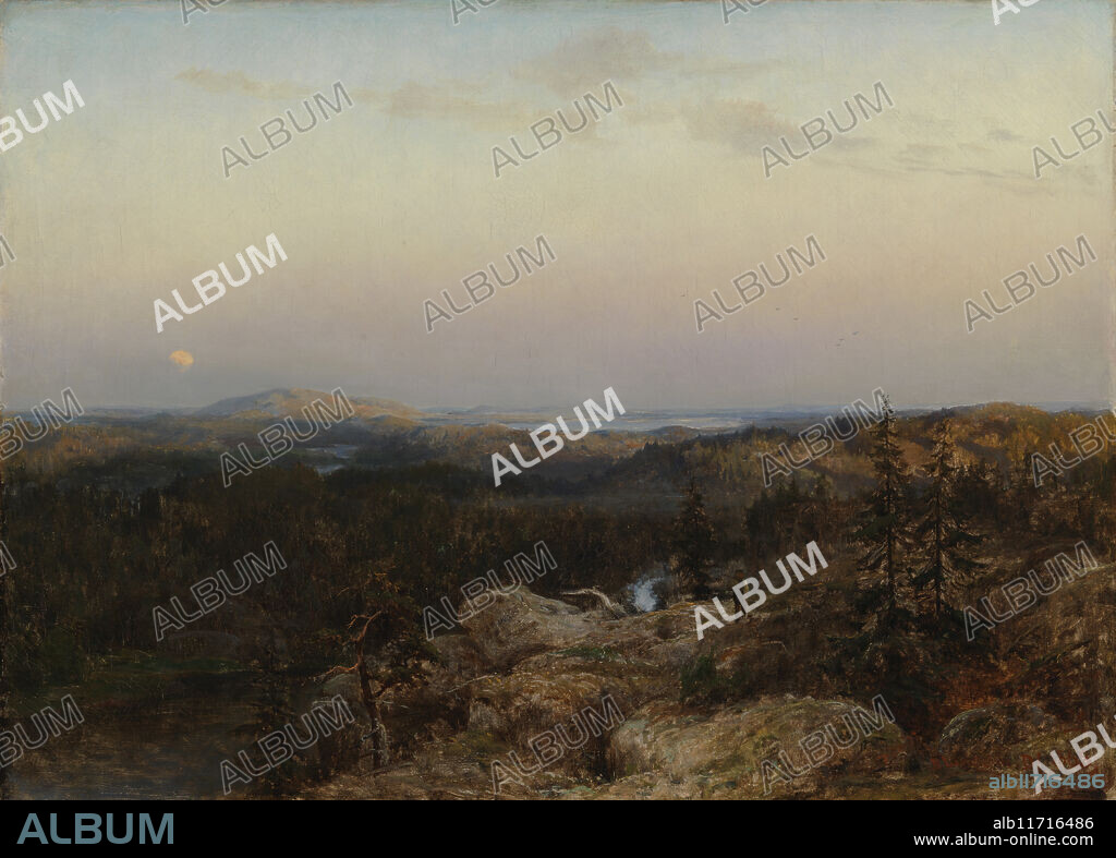 BERNDT LINDHOLM. Landscape from Savo, 1868.