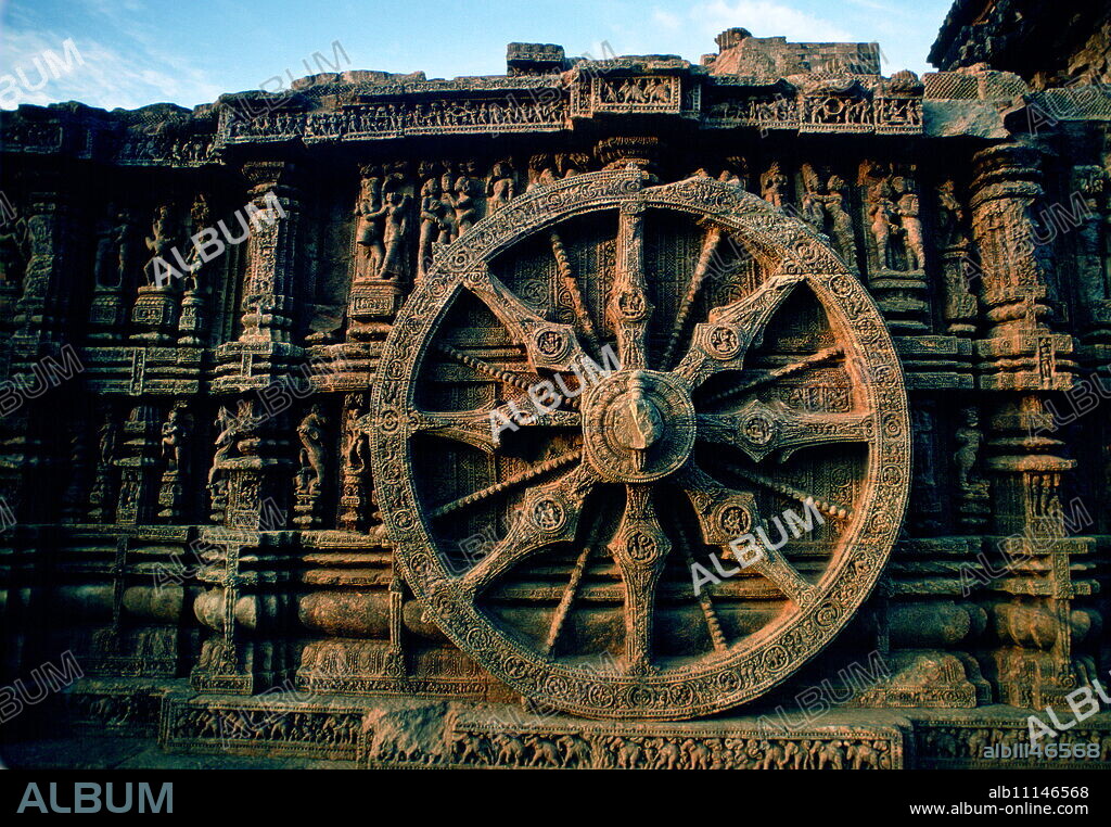 Ornate carvings at the Sun Temple, Karnak, India.