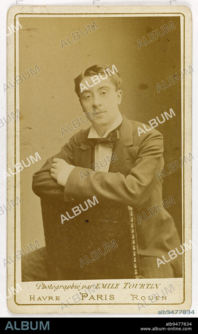 Portrait of Jules Truffier (1856-1943), poet, actor, member of the Comédie française Paris France, librettist, professor at the Conservatoire, Tourtin, Emile, Photographer, Between 1860 and 1890, 2nd half of the 19th century, Graphic Arts, Photography, Albumen print, Height: 9 cm, Width: 5.5 cm.