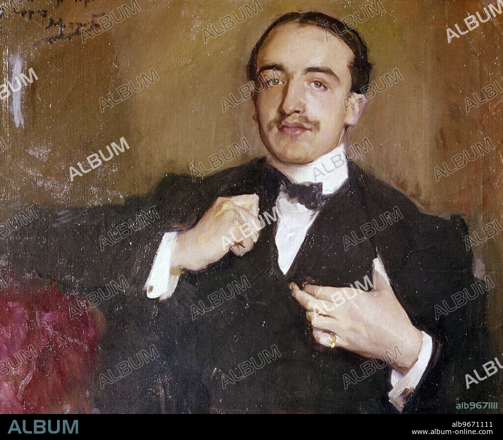 JOSE MARIA RODRIGUEZ ACOSTA. PINTOR ESPAÑOL 1878-1941. RETRATO POR JOSE MARIA LOPEZ MEZQUITA.