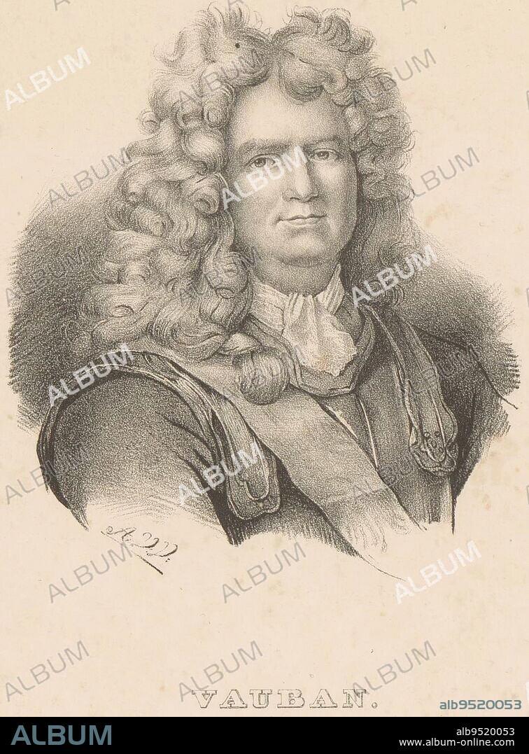 Portrait of Sébastien Le Prestre de Vauban, Anthonie van Volkom, 1838, print maker: Anthonie van Volkom, (mentioned on object), publisher: Soetens & Fils, (mentioned on object), The Hague, 1838, paper, h 226 mm - w 155 mm.