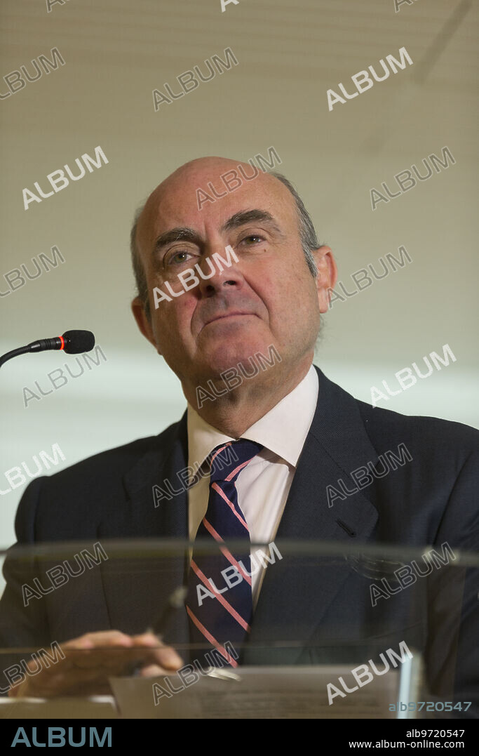 Madrid, 07/02/2018. Rueda de prensa del ministro de Economía, Luis de Guindos, sobre su marcha al Banco Central Europeo. Foto: Ignacio Gil. ARCHDC.