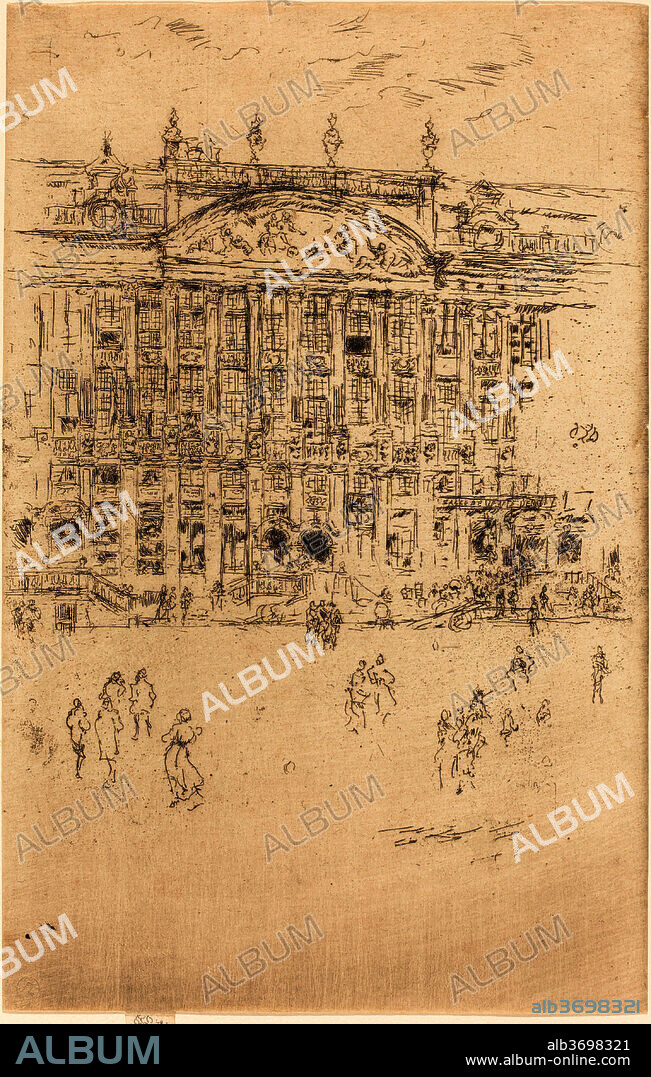 JAMES ABBOTT MCNEILL WHISTLER. Grand' Place, Brussels. Dated: 1887. Dimensions: overall: 21.8 x 14 cm (8 9/16 x 5 1/2 in.). Medium: etching on laid paper.