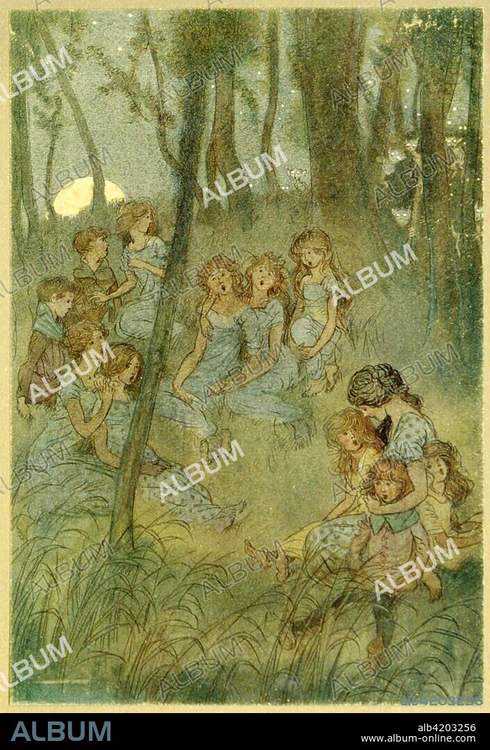 And nightly meadow fairies, look you sing, from The Merry Wives of Windsor by William Shakespeare (1564 - 1616), pub. 1910 (colour lithograph), 1910.