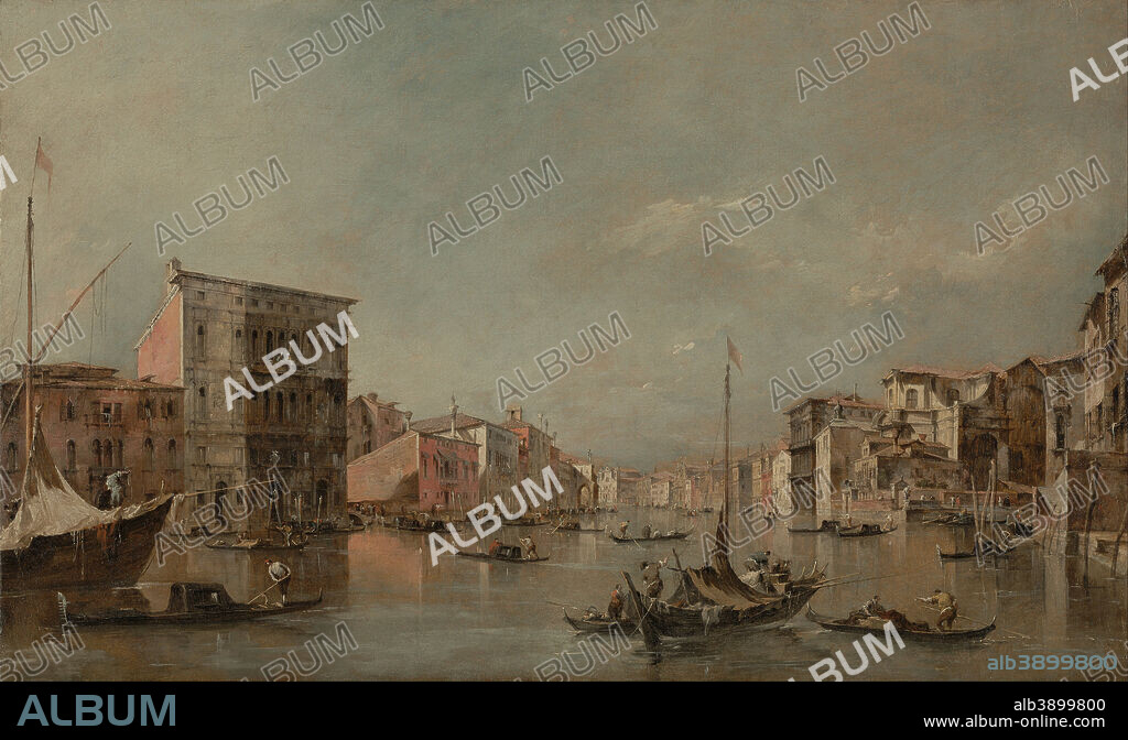 FRANCESCO GUARDI. The Grand Canal, Venice, with the Palazzo Bembo. Date/Period: Ca. 1768. Painting. Oil on canvas. Height: 470 mm (18.50 in); Width: 765 mm (30.11 in).