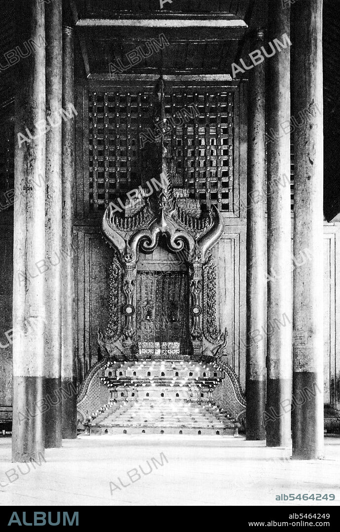 Mandalay Palace was constructed between 1857 and 1859 as part of King Mindon's new royal capital city of Mandalay, in fulfillment of a Buddhist prophecy that a religious center would be built at the foot of Mandalay Hill. In 1861 the court was transferred to the newly built city from the previous capital of Amarapura. The plan of Mandalay Palace largely follows the traditional Burmese palace design, inside a walled fort surrounded by a moat. The palace itself is at the center of the citadel and faces east. The Lily Throne Room was situated on the west wing of the palace and was occupied by the queen and other female members of the royal family. All buildings of the palace are of one story in height. The palace was the primary royal residence of King Mindon and King Thibaw, the last two kings of the country. On Nov. 28, 1885, the British entered the palace and captured the royal family, officially ending the Third Anglo-Burmese War. The British looted the palace, and turned the palace compound into Fort Dufferin. Much of the palace compound was burned down during World War II by allied bombing; only the royal mint and the watch tower survived. A replica of the palace was rebuilt in the 1990s with some modern materials. Today, Mandalay Palace is a primary symbol of Mandalay and a major tourist destination.