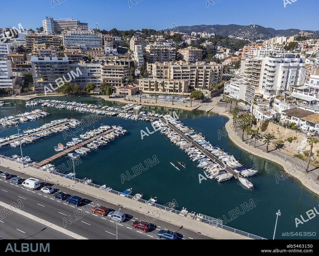 Can Barbara Dock aerial view, Palma Mallorca, Balearic Islands, Spain.