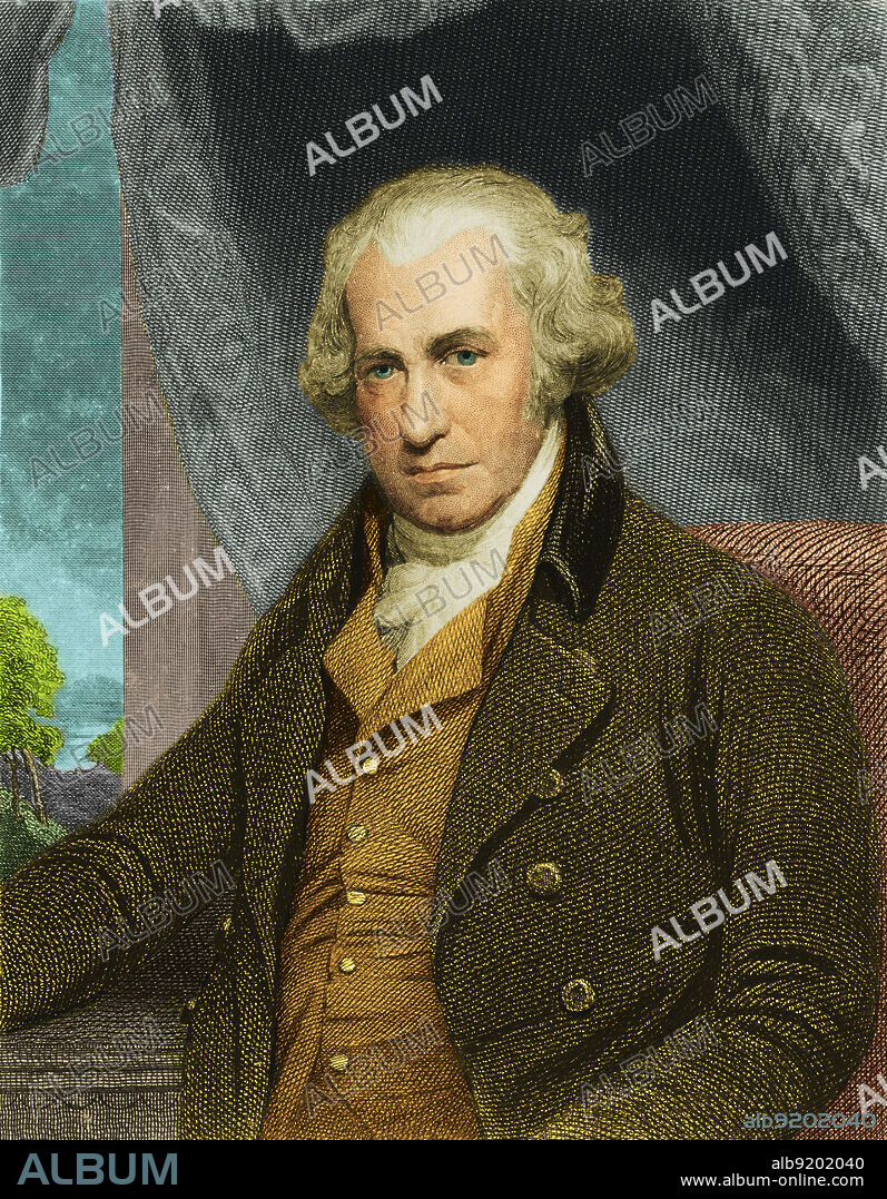 James Watt (January 30, 1736 - August 25, 1819) was a Scottish inventor and mechanical engineer whose improvements to the Newcomen steam engine were fundamental to the changes brought by the Industrial Revolution. Watt introduced a design enhancement, the separate condenser, which radically improved the power, efficiency, and cost-effectiveness of steam engines. Some of his inventions include the double acting engine where the piston both pushes and pulls (1782), the centrifugal governor (1788), and the pressure gauge (1790). He developed the concept of horsepower and the SI unit of power, the watt, was named after him.