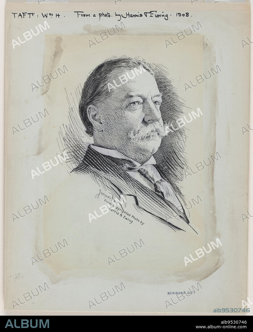 JACQUES REICH. William Howard Taft. ink on paper. Date: c. 1899-1920.