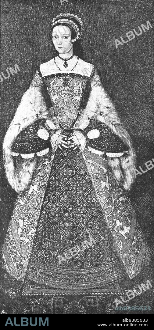 ''Pictures from the Tudor Exhibition; Queen Catherine Parr, painted by Hans Holbein', c.1530. 1890.