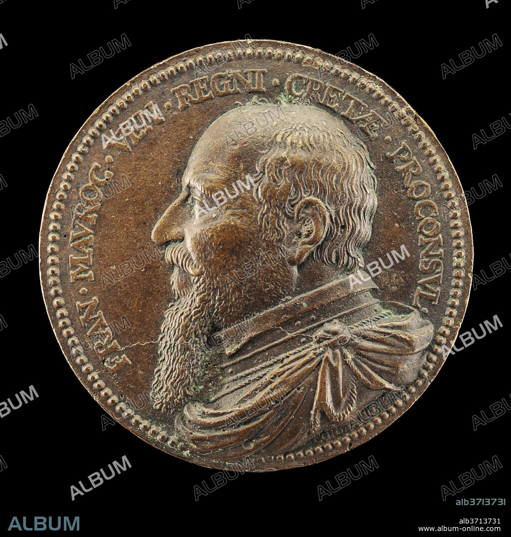 JOHANN JAKOB KORNMANN, CALLED CORMANO. Francesco Morosini, 1560-1641, civil governor of Crete 1627. Dated: 1628. Dimensions: overall (diameter): 5.17 cm (2 1/16 in.)  gross weight: 26.7 gr (0.059 lb.). Medium: bronze//Cast hollow.